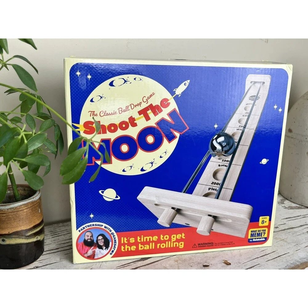 Shoot the Moon Retro Game Wooden Toy Mid Century Space Race W/Ball New Model 🚀